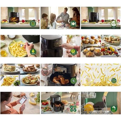 Philips Essential Air Fryer XL 1.2KG, 6.2L Capacity, Digital Screen,Black - HD9270/90