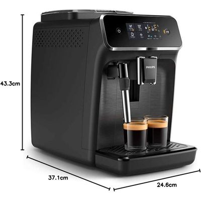 Philips Full Automatic Espresso Machine EP2220/10 Beverages Cllassic Milk frother Matte Black Touch Display