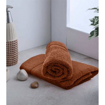 Camellia Hand Towel 40X75 Cm 550 Gsm Dark Brown Diagonal Dobby 100% Cotton Set Of 1