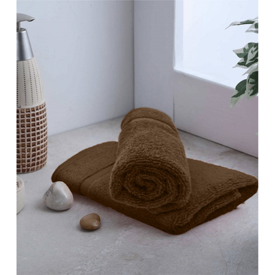 Camellia Hand Towel 50X100 Cm 550 Gsm Dark Brown Diagonal Dobby 100% Cotton Set Of 1