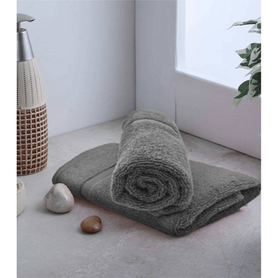 Camellia Hand Towel 50X100 Cm 550 Gsm Grey Diagonal Dobby 100% Cotton Set Of 1
