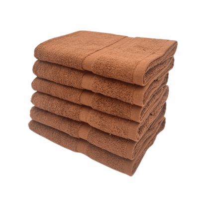 Camellia Hand Towel 50X100 Cm 550 Gsm Dark Brown Diagonal Dobby 100% Cotton Set Of 6