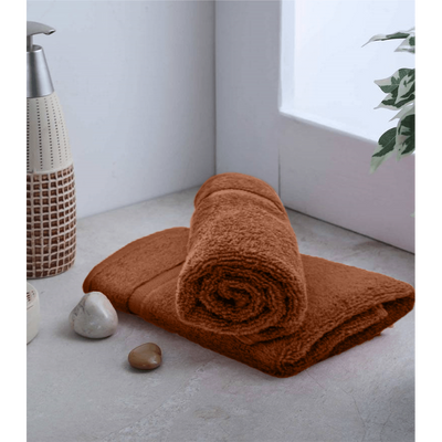 Camellia Hand Towel 50X100 Cm 550 Gsm Dark Brown Diagonal Dobby 100% Cotton Set Of 6