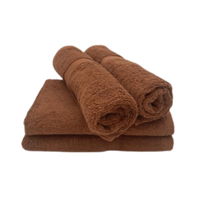 Camellia Hand Towel 40X75 Cm 550 Gsm Dark Brown Diagonal Dobby 100% Cotton Set Of 4