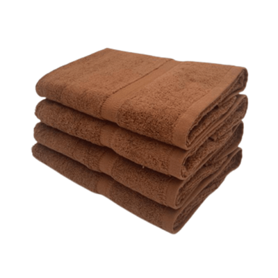 Camellia Hand Towel 40X75 Cm 550 Gsm Dark Brown Diagonal Dobby 100% Cotton Set Of 4