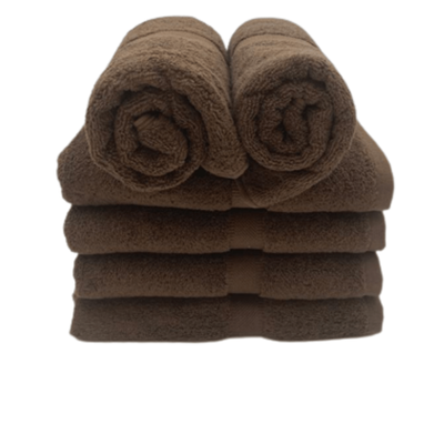 Camellia Hand Towel 40X75 Cm 550 Gsm Dark Brown Diagonal Dobby 100% Cotton Set Of 6