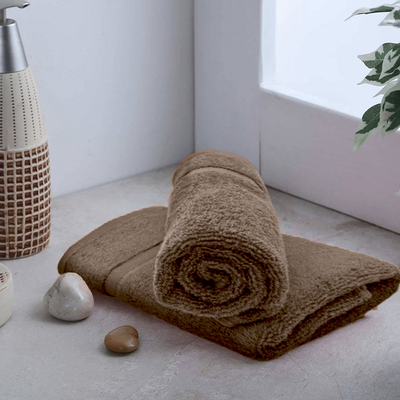 Camellia Hand Towel 40X75 Cm 550 Gsm Dark Brown Diagonal Dobby 100% Cotton Set Of 6