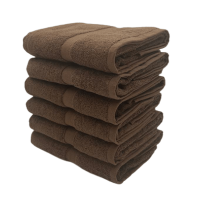 Camellia Hand Towel 40X75 Cm 550 Gsm Dark Brown Diagonal Dobby 100% Cotton Set Of 6