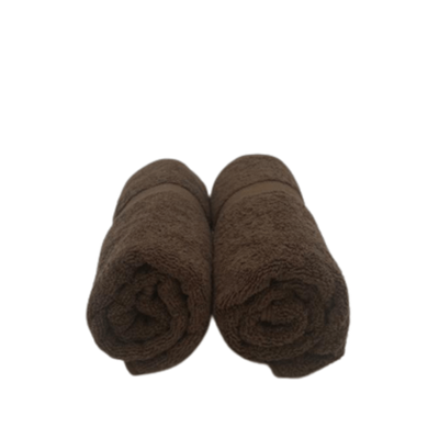 Camellia Hand Towel 40X75 Cm 550 Gsm Dark Brown Diagonal Dobby 100% Cotton Set Of 2