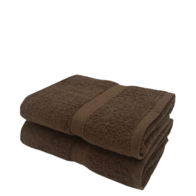 Camellia Hand Towel 40X75 Cm 550 Gsm Dark Brown Diagonal Dobby 100% Cotton Set Of 2