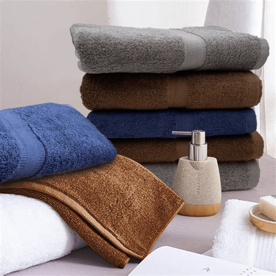 Camellia Hand Towel 40X75 Cm 550 Gsm Dark Brown Diagonal Dobby 100% Cotton Set Of 2