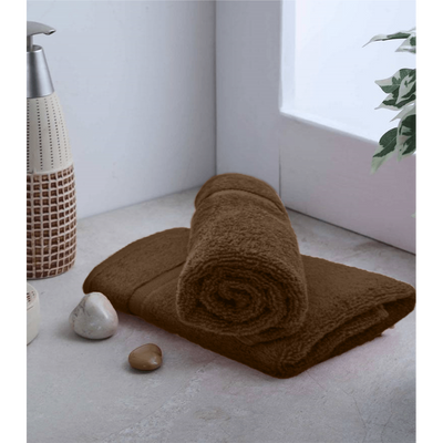 Camellia Hand Towel 40X75 Cm 550 Gsm Dark Brown Diagonal Dobby 100% Cotton Set Of 2