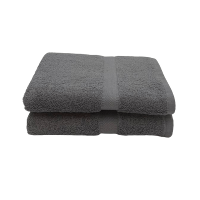 Camellia Hand Towel 50X100 Cm 550 Gsm Grey Diagonal Dobby 100% Cotton Set Of 2