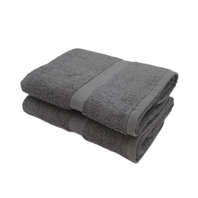 Camellia Hand Towel 50X100 Cm 550 Gsm Grey Diagonal Dobby 100% Cotton Set Of 2