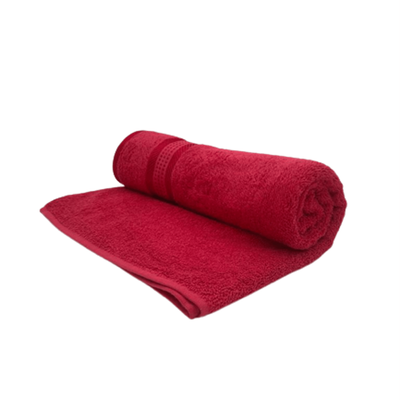 Daffodil Bath Towel Red Stripe Diamond Dobby (70 x 140 Cm) 100% Cotton - (Set of 1) 500 Gsm 