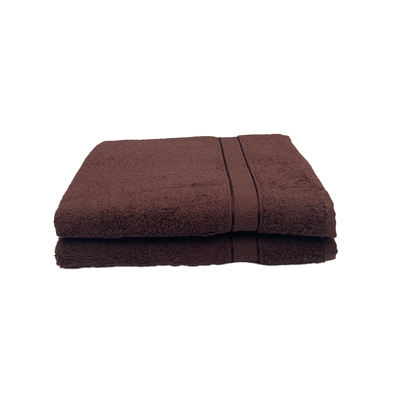 Daffodil Bath Towel Brown Stripe Diamond Dobby (70 x 140 Cm)  100% Cotton - (Set of 2) 500 Gsm