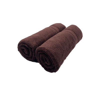 Daffodil Bath Towel Brown Stripe Diamond Dobby (70 x 140 Cm)  100% Cotton - (Set of 2) 500 Gsm