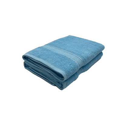 منشفة حمام    دافوديل دوبي مخططة باللون الأزرق الفاتح (70 × 140 سم) قطن 100% - (مجموعة من قطعتين) 500 جرام لكل متر مربع