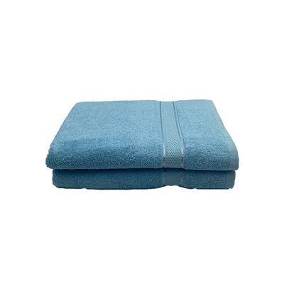 Daffodil Bath Towel Light Blue Stripe Diamond Dobby (70 x 140 Cm)  100% Cotton - (Set of 2) 500 Gsm