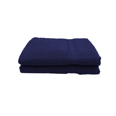 منشفة حمام    دافوديل دوبي مخططة باللون الأزرق الداكن (70 × 140 سم) قطن 100% - (مجموعة من قطعتين) 500 جرام لكل متر مربع