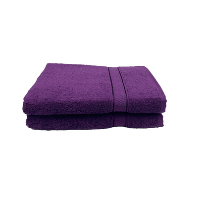 Daffodil Bath Towel Purple Stripe Diamond Dobby (70 x 140 Cm)  100% Cotton - (Set of 2) 500 Gsm