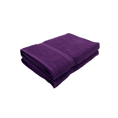 Daffodil Bath Towel Purple Stripe Diamond Dobby (70 x 140 Cm)  100% Cotton - (Set of 2) 500 Gsm