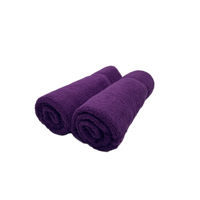 Daffodil Bath Towel Purple Stripe Diamond Dobby (70 x 140 Cm)  100% Cotton - (Set of 2) 500 Gsm
