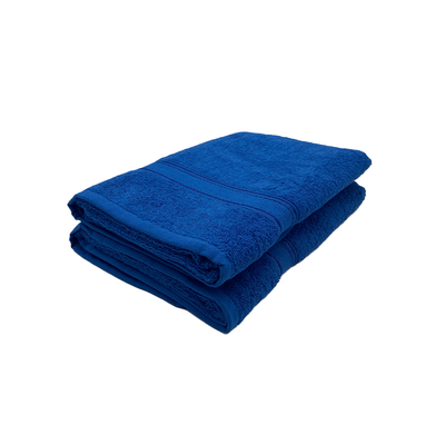 منشفة حمام    دافوديل دوبي مخططة باللون الأزرق الملكي (70 × 140 سم) قطن 100% - (مجموعة من قطعتين) 500 جرام لكل متر مربع