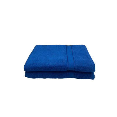 Daffodil Bath Towel Royal Blue Stripe Diamond Dobby (70 x 140 Cm)  100% Cotton - (Set of 2) 500 Gsm