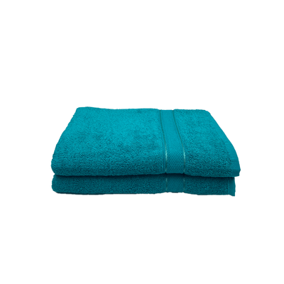 Daffodil Bath Towel Turquoise Blue Stripe Diamond Dobby (70 x 140 Cm)  100% Cotton - (Set of 2) 500 Gsm