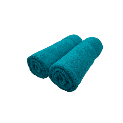 Daffodil Bath Towel Turquoise Blue Stripe Diamond Dobby (70 x 140 Cm)  100% Cotton - (Set of 2) 500 Gsm