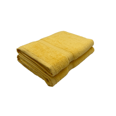 Daffodil Bath Towel Yellow Stripe Diamond Dobby (70 x 140 Cm)  100% Cotton - (Set of 2) 500 Gsm