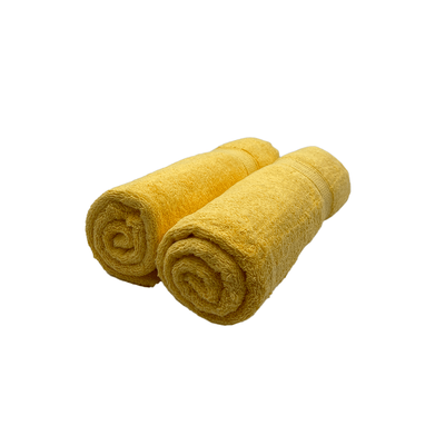 منشفة حمام دافوديل دوبي مخططة باللون الأصفر (70 × 140 سم) قطن 100% - (مجموعة من قطعتين) 500 جرام لكل متر مربع