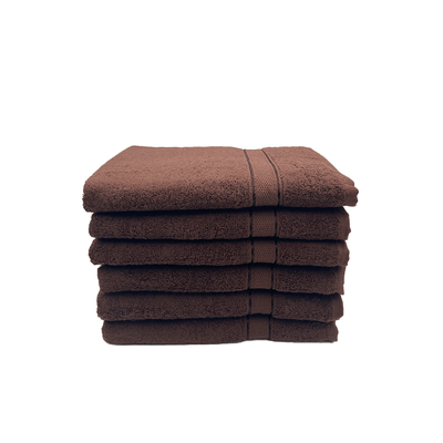 Daffodil Bath Towel Brown Stripe Diamond Dobby (70 x 140 Cm)  100% Cotton - (Set of 6) 500 Gsm