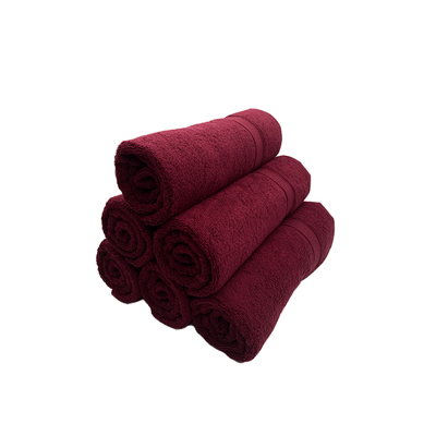 Daffodil Bath Towel Burgundy Stripe Diamond Dobby (70 x 140 Cm)  100% Cotton - (Set of 6) 500 Gsm