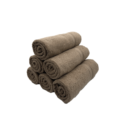 Daffodil Bath Towel Dark Beige Stripe Diamond Dobby (70 x 140 Cm)  100% Cotton - (Set of 6) 500 Gsm