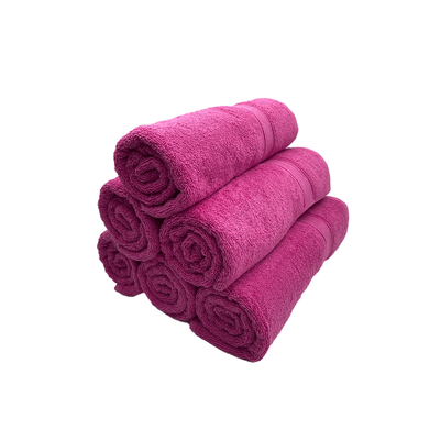 Daffodil Bath Towel Fuchsia Pink Stripe Diamond Dobby (70 x 140 Cm)  100% Cotton - (Set of 6) 500 Gsm