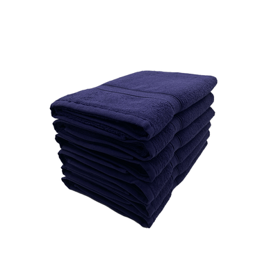 Daffodil Bath Towel Navy Blue Stripe Diamond Dobby (70 x 140 Cm)  100% Cotton - (Set of 6) 500 Gsm