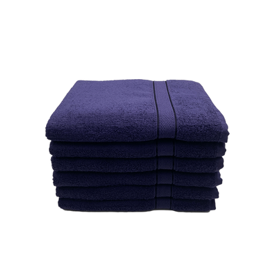 Daffodil Bath Towel Navy Blue Stripe Diamond Dobby (70 x 140 Cm)  100% Cotton - (Set of 6) 500 Gsm