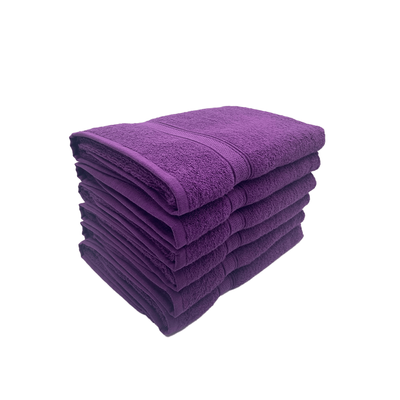 Daffodil Bath Towel Purple Stripe Diamond Dobby (70 x 140 Cm)  100% Cotton - (Set of 6) 500 Gsm