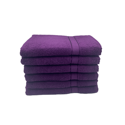 Daffodil Bath Towel Purple Stripe Diamond Dobby (70 x 140 Cm)  100% Cotton - (Set of 6) 500 Gsm