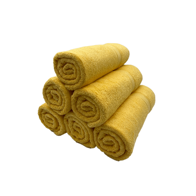 Daffodil Bath Towel Yellow Stripe Diamond Dobby (70 x 140 Cm)  100% Cotton - (Set of 6) 500 Gsm