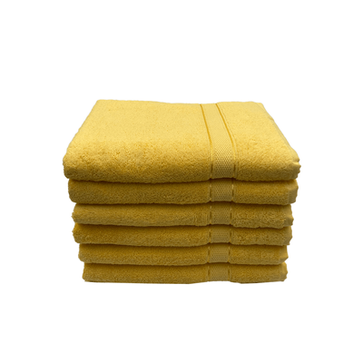 Daffodil Bath Towel Yellow Stripe Diamond Dobby (70 x 140 Cm)  100% Cotton - (Set of 6) 500 Gsm