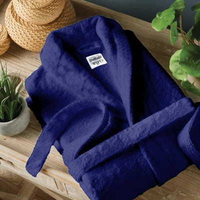 Daffodil Bathrobe (Navy Blue) 100% TERRY Cotton - (Set of 1) 400 Gsm 