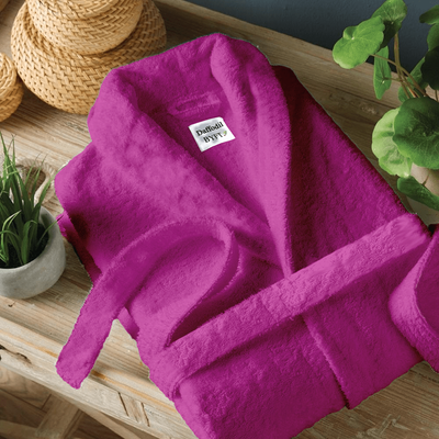 Daffodil Bathrobe (Fuchsia Pink) 100% TERRY Cotton - (Set of 1)  400 Gsm