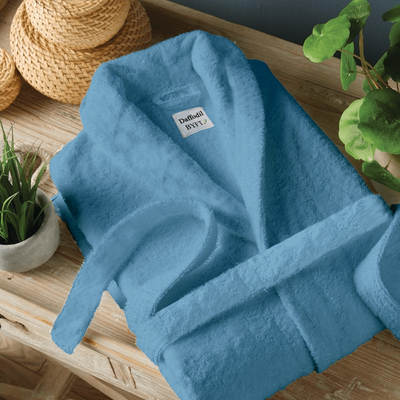 Daffodil Bathrobe (Light Blue) 100% TERRY Cotton - (Set of 1)  400 Gsm