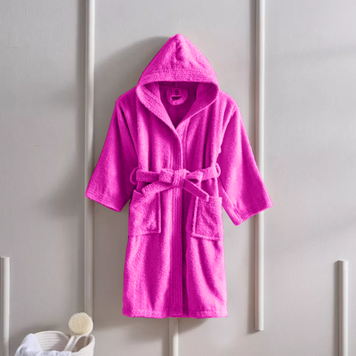 Daffodil Bathrobe 6 YEAR (Fuchsia Pink) 100% TERRY Cotton - (Set of 1) 400 Gsm