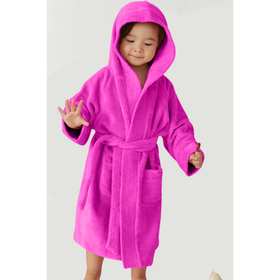 Daffodil Bathrobe 6 YEAR (Fuchsia Pink) 100% TERRY Cotton - (Set of 1) 400 Gsm