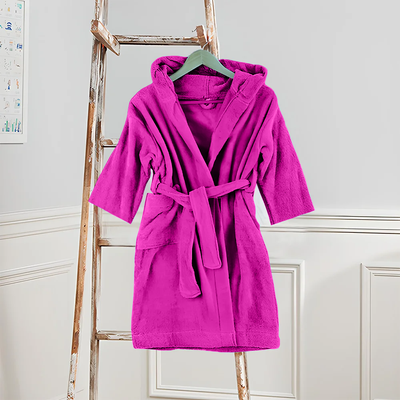 Daffodil Bathrobe 8 YEAR (Fuchsia Pink) 100% TERRY Cotton - (Set of 1) 400 Gsm