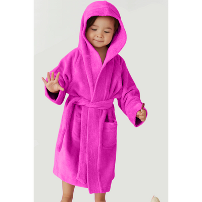 Daffodil Bathrobe 8 YEAR (Fuchsia Pink) 100% TERRY Cotton - (Set of 1) 400 Gsm